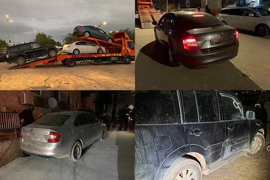 עיקול רכבים ברהט, קרדיט: דוברות רשות המסים